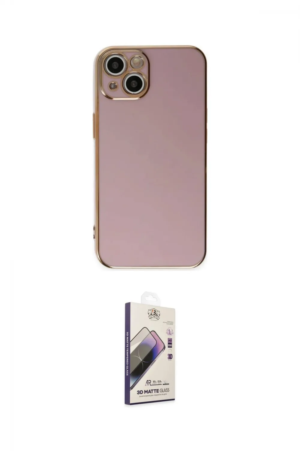 ieg™ iPhone 15 Kılıf Yankı Serisi - Siyah Bilvis 3D Mat Cam Ekran Koruyucu