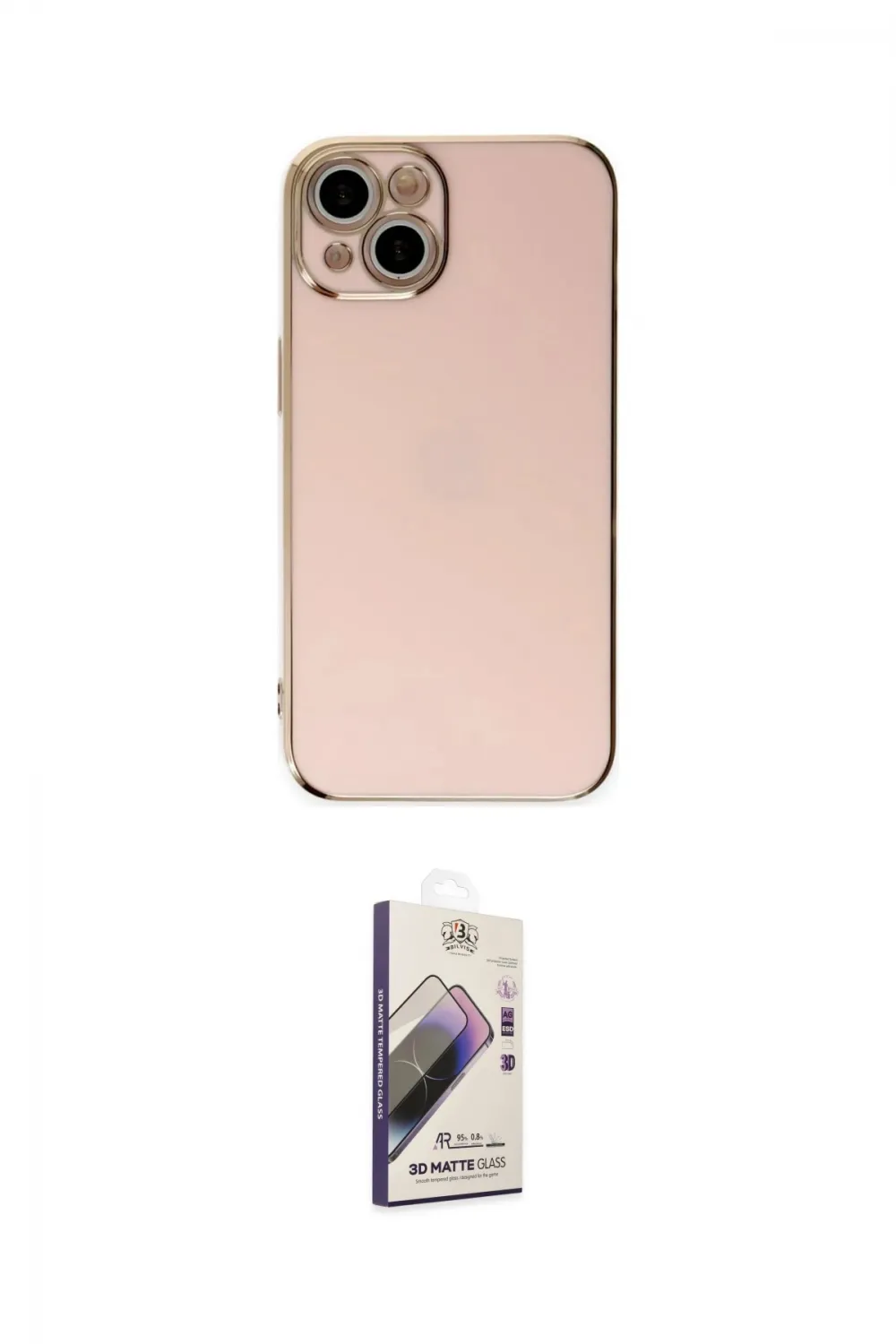 ieg™ iPhone 15 Kılıf Yankı Serisi - Siyah Bilvis 3D Mat Cam Ekran Koruyucu