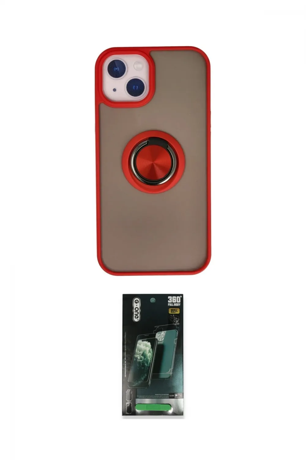 ieg™ iPhone 15 Kılıf Yörünge Çizgi - Şeffaf 360 Full Body Arka Koruyucu
