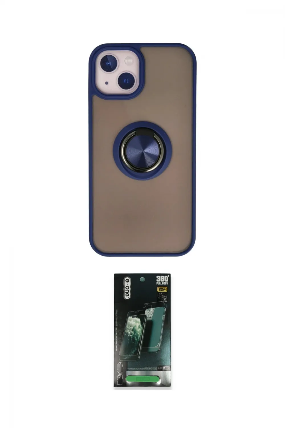 ieg™ iPhone 15 Kılıf Yörünge Çizgi - Şeffaf 360 Full Body Arka Koruyucu