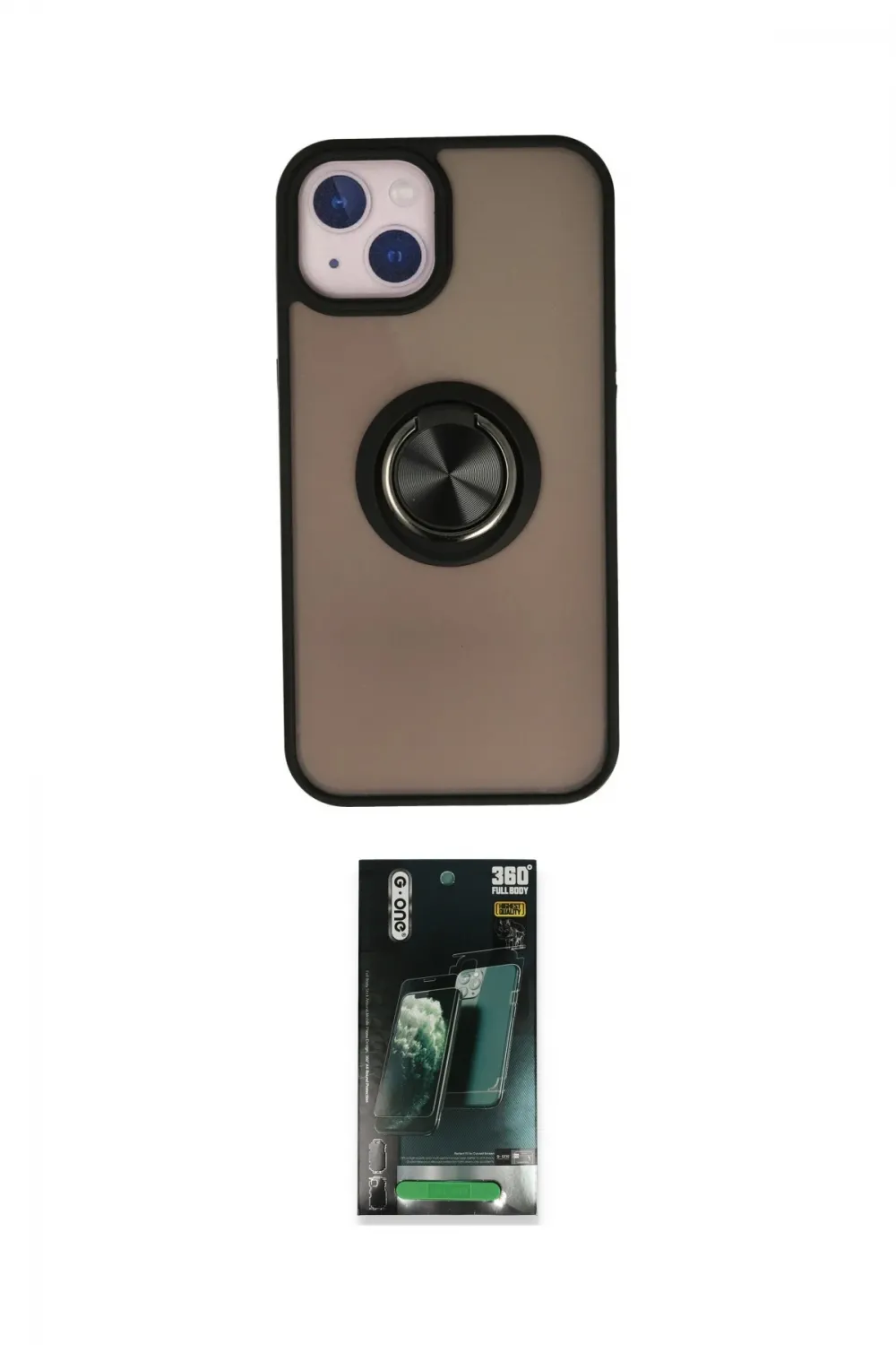ieg™ iPhone 15 Kılıf Yörünge Çizgi - Şeffaf 360 Full Body Arka Koruyucu