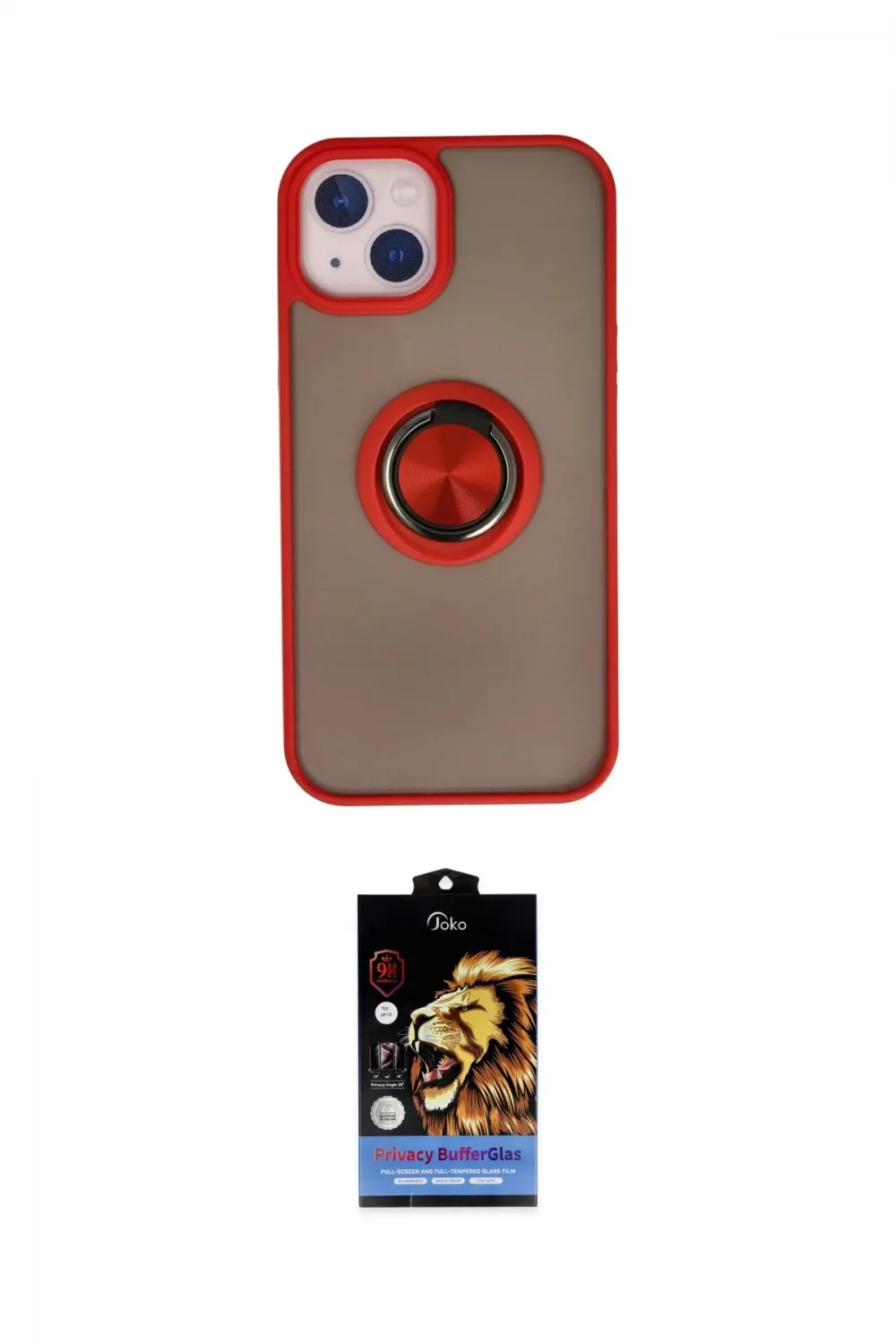 ieg™ iPhone 15 Kılıf Yörünge Çizgi - Siyah Buffer Hayalet Cam Ekran Koruyucu