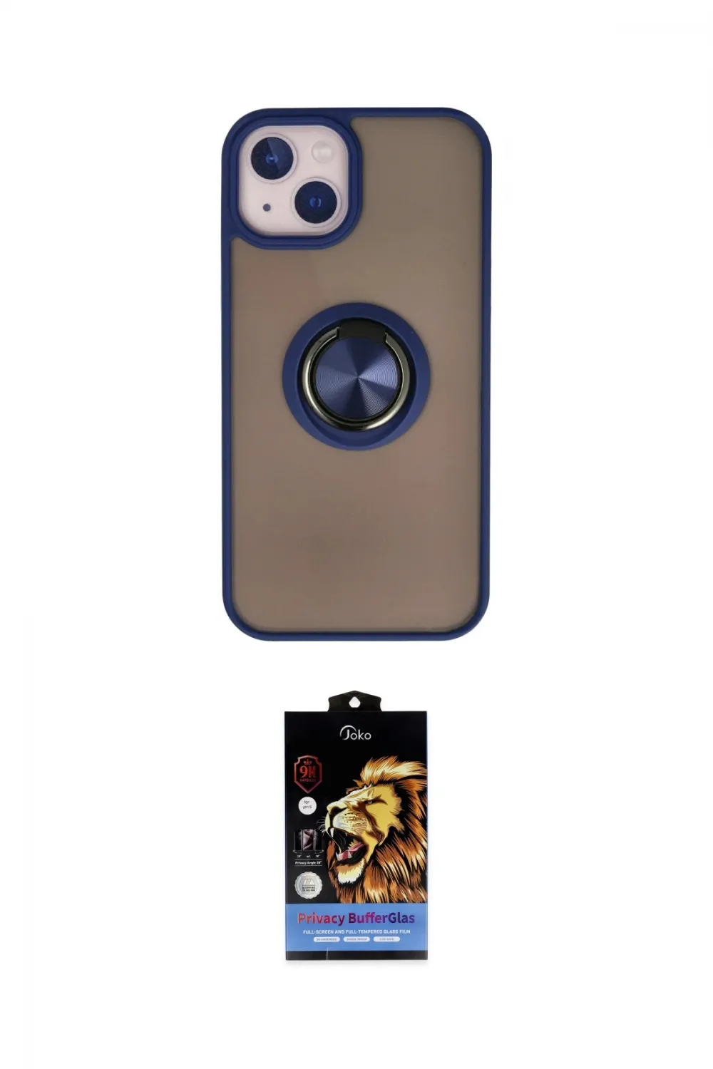 ieg™ iPhone 15 Kılıf Yörünge Çizgi - Siyah Buffer Hayalet Cam Ekran Koruyucu