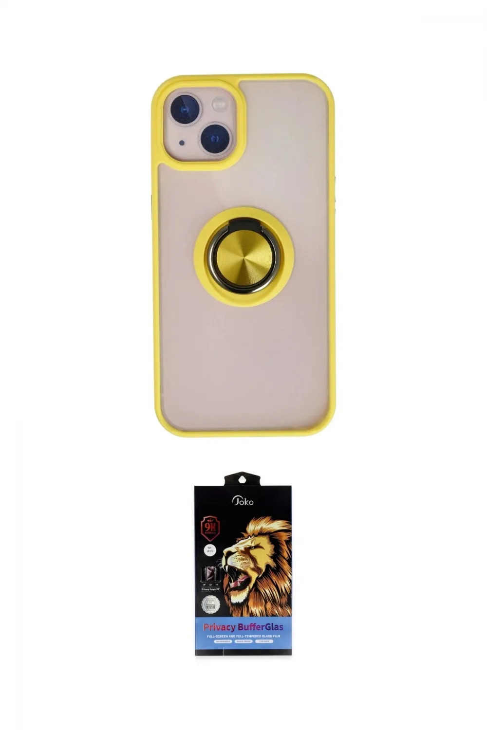 ieg™ iPhone 15 Kılıf Yörünge Çizgi - Siyah Buffer Hayalet Cam Ekran Koruyucu