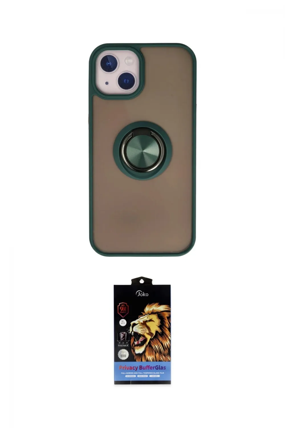 ieg™ iPhone 15 Kılıf Yörünge Çizgi - Siyah Buffer Hayalet Cam Ekran Koruyucu