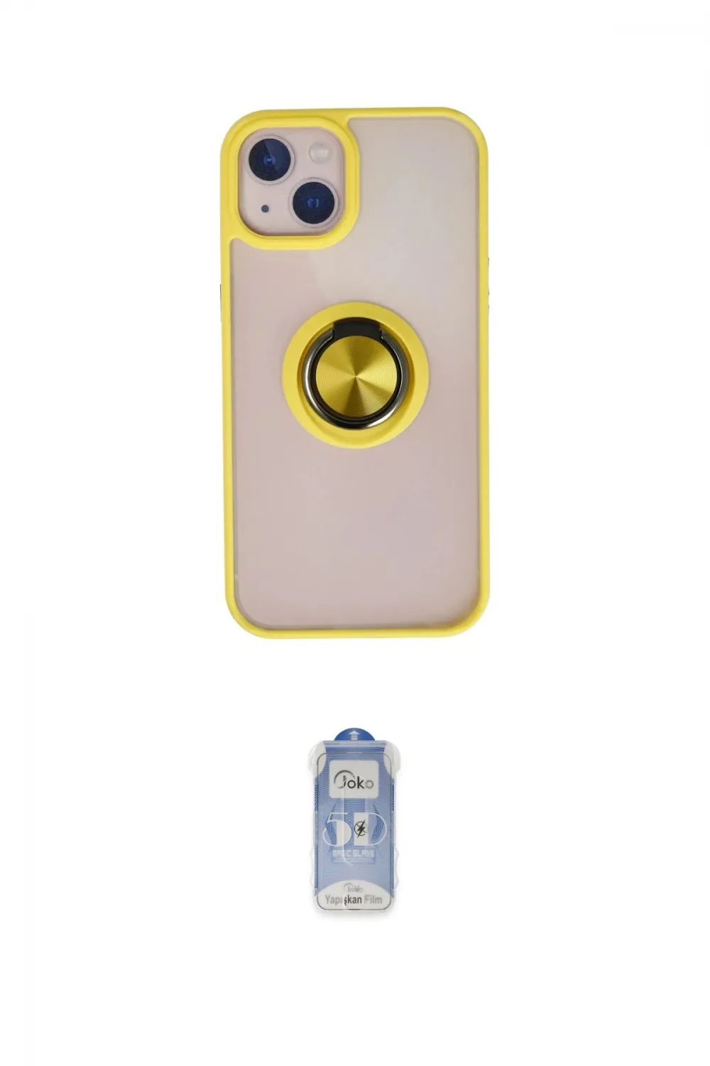 ieg™ iPhone 15 Kılıf Yörünge Çizgi - Siyah Joko Magic 5D Cam
