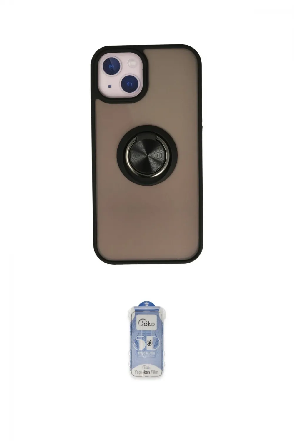 ieg™ iPhone 15 Kılıf Yörünge Çizgi - Siyah Joko Magic 5D Cam
