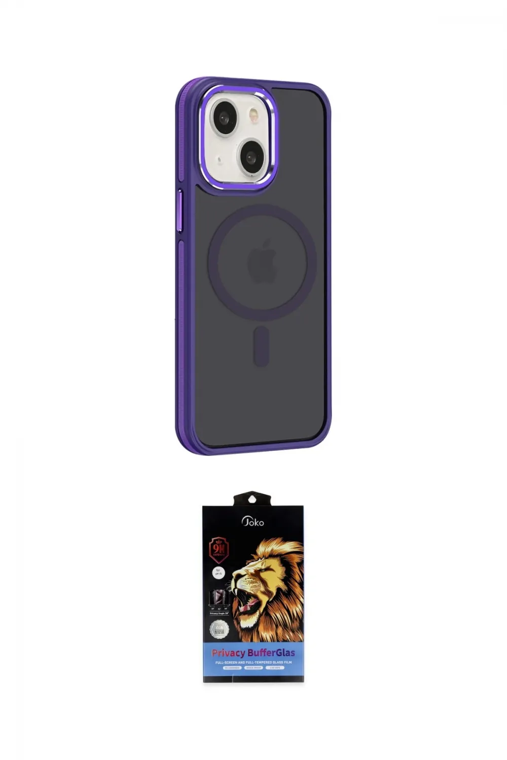 ieg™ iPhone 15 Kılıf Yörünge Klasik - Siyah Buffer Hayalet Cam Ekran Koruyucu