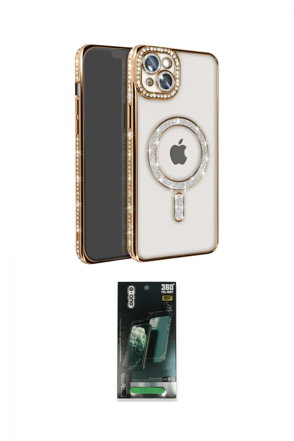 ieg™ iPhone 15 Kılıf Zirve Doku Prime - Şeffaf 360 Full Body Arka Koruyucu