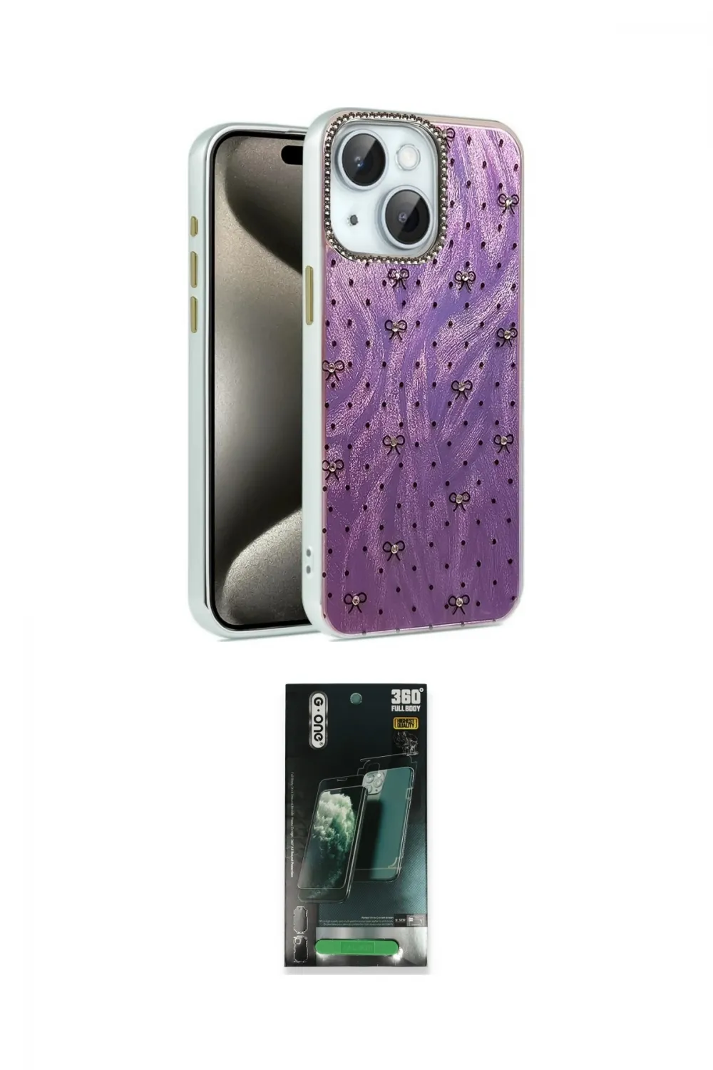 ieg™ iPhone 15 Kılıf Zirve Modern Prime - Şeffaf 360 Full Body Arka Koruyucu
