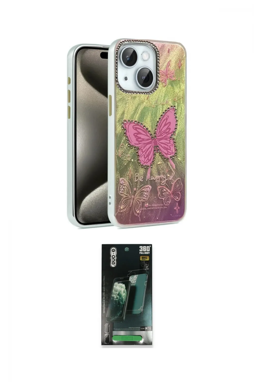 ieg™ iPhone 15 Kılıf Zirve Modern Prime - Şeffaf 360 Full Body Arka Koruyucu