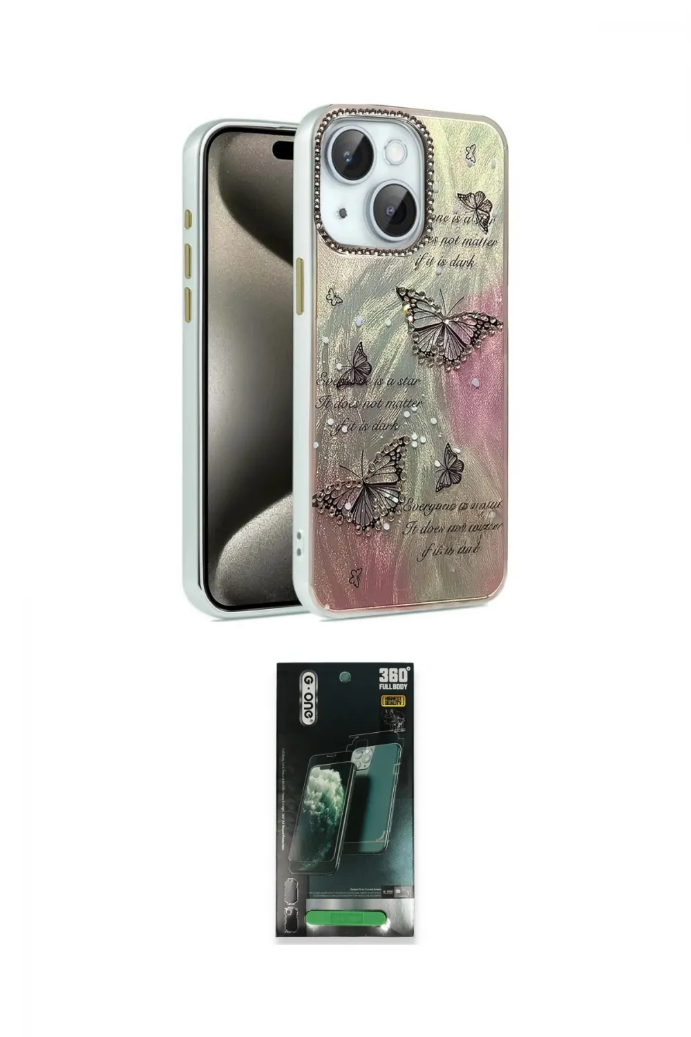 ieg™ iPhone 15 Kılıf Zirve Modern Prime - Şeffaf 360 Full Body Arka Koruyucu