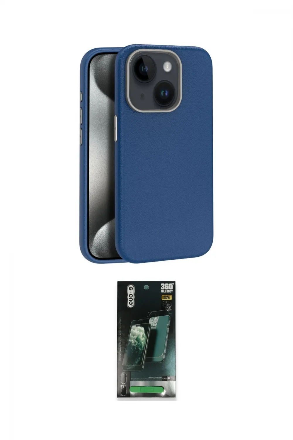 ieg™ iPhone 15 Kılıf Zirve Modern Prime - Siyah 360 Mat Full Body Arka Koruyucu