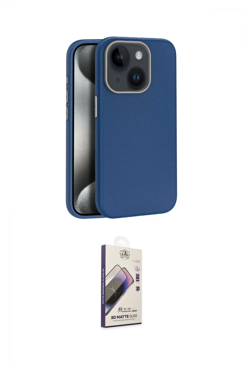 ieg™ iPhone 15 Kılıf Zirve Modern Prime - Siyah Bilvis 3D Mat Cam Ekran Koruyucu
