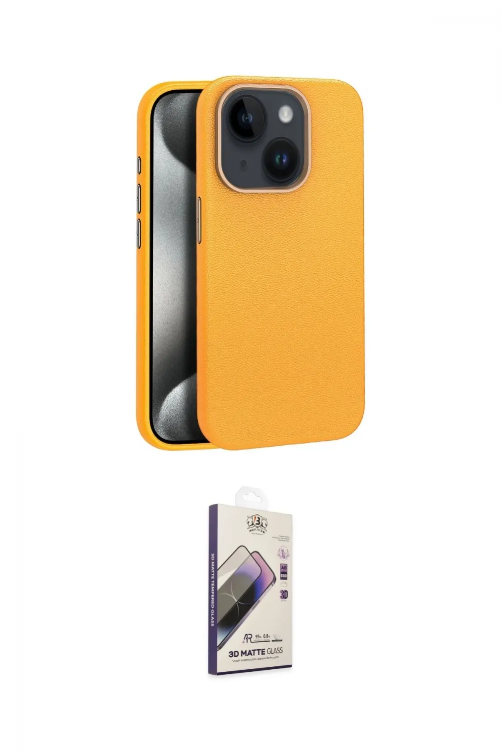 ieg™ iPhone 15 Kılıf Zirve Modern Prime - Siyah Bilvis 3D Mat Cam Ekran Koruyucu