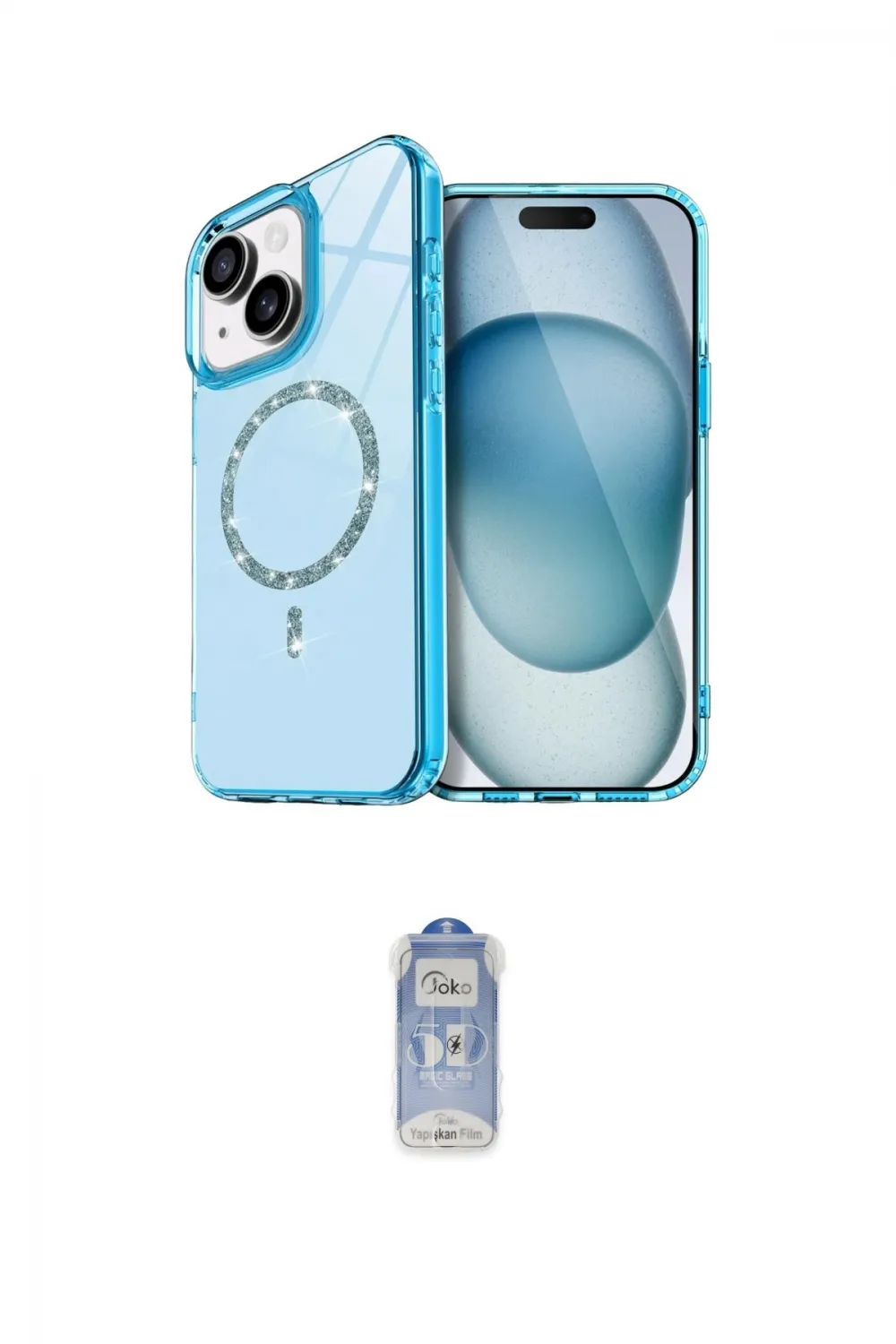 ieg™ iPhone 15 Plus Kılıf Kıvılcım Form Prime - Siyah Joko Magic 5D Cam