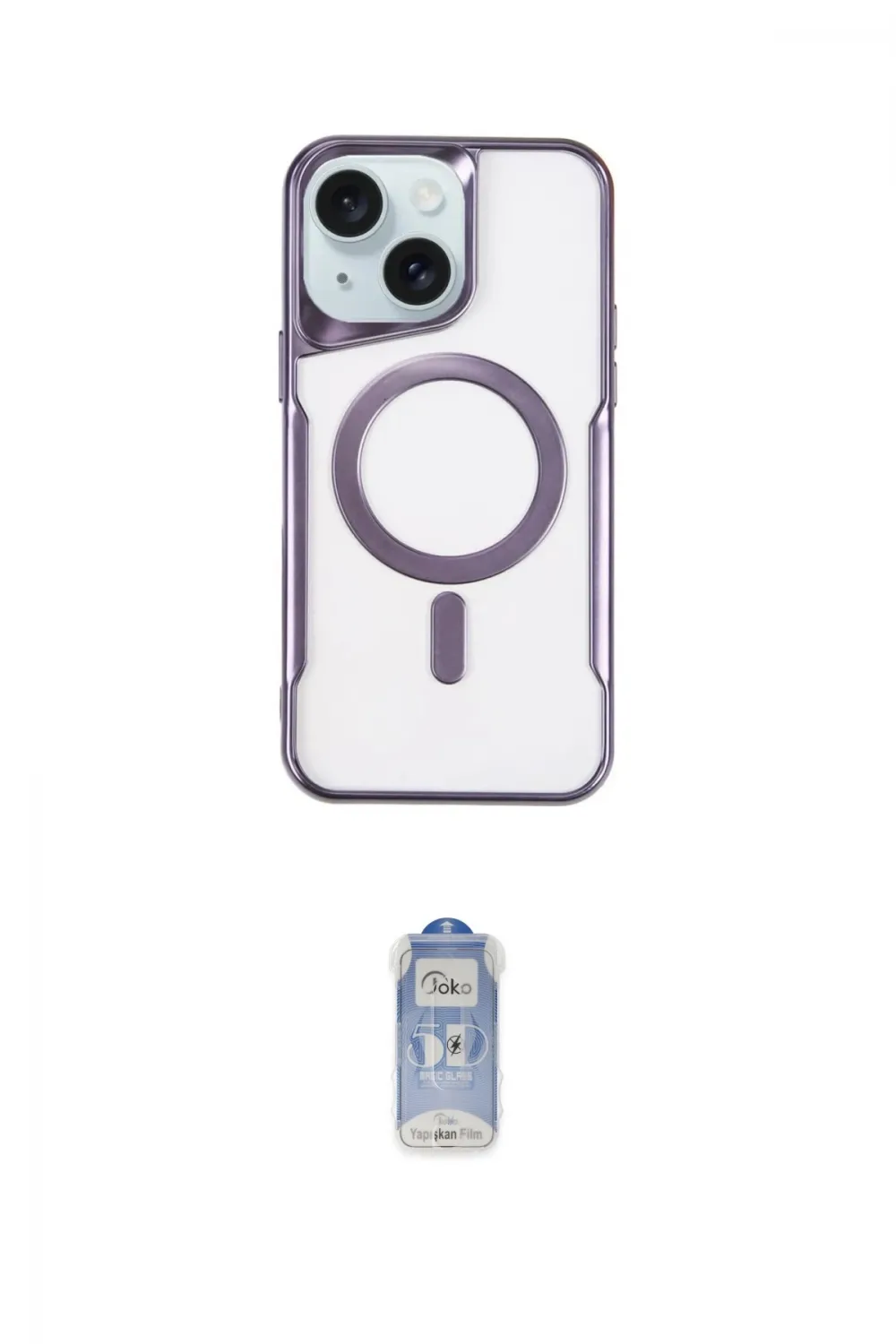 ieg™ iPhone 15 Plus Kılıf Yadigar Klasik Özel Seri - Siyah Joko Magic 5D Cam