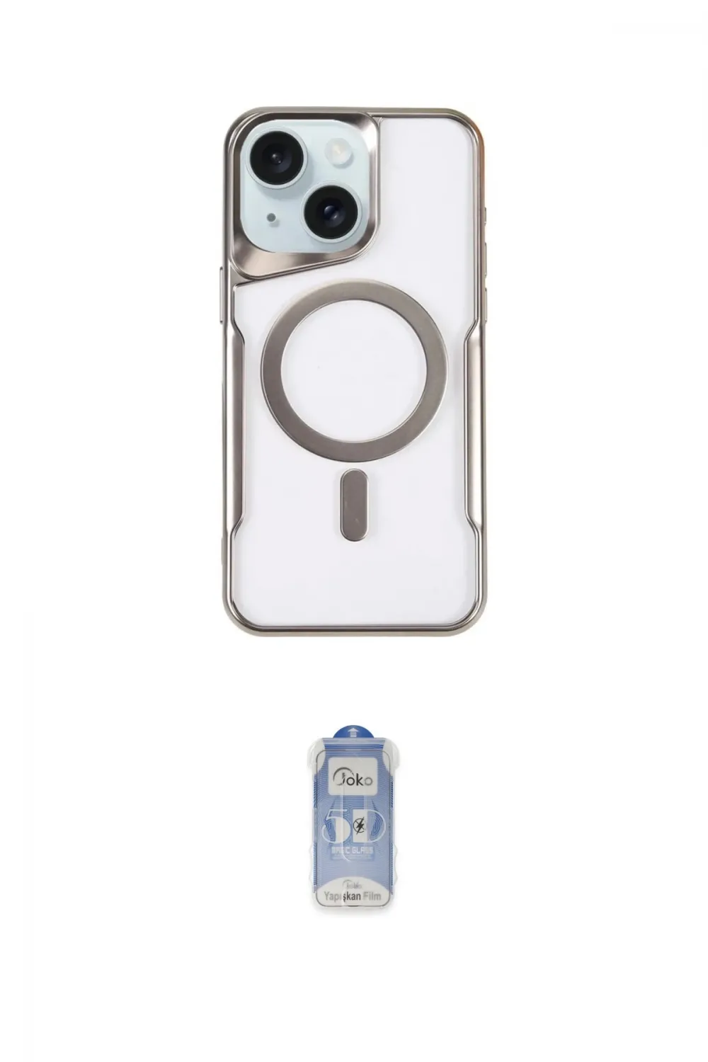 ieg™ iPhone 15 Plus Kılıf Yadigar Klasik Özel Seri - Siyah Joko Magic 5D Cam