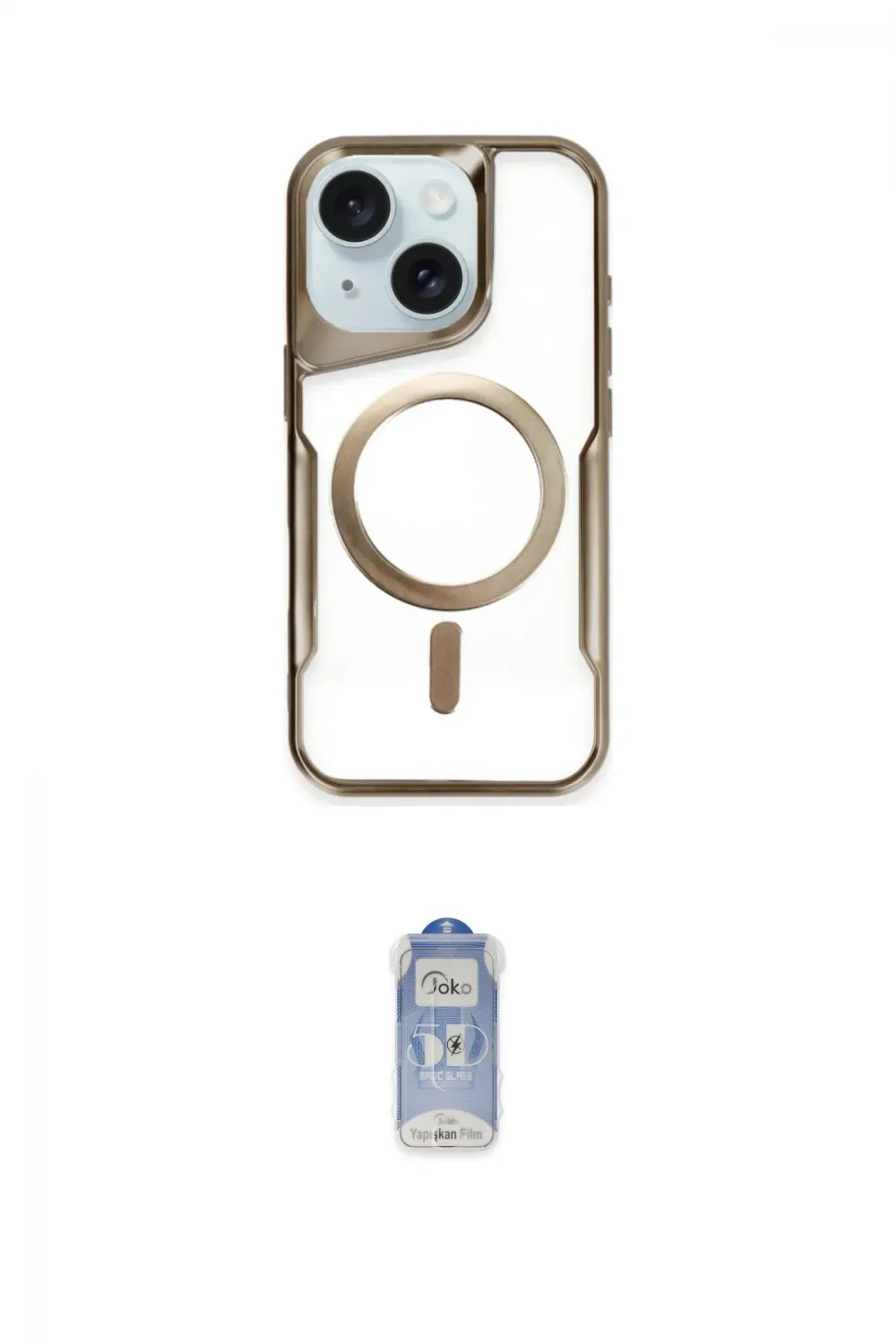 ieg™ iPhone 15 Plus Kılıf Yadigar Klasik Özel Seri - Siyah Joko Magic 5D Cam