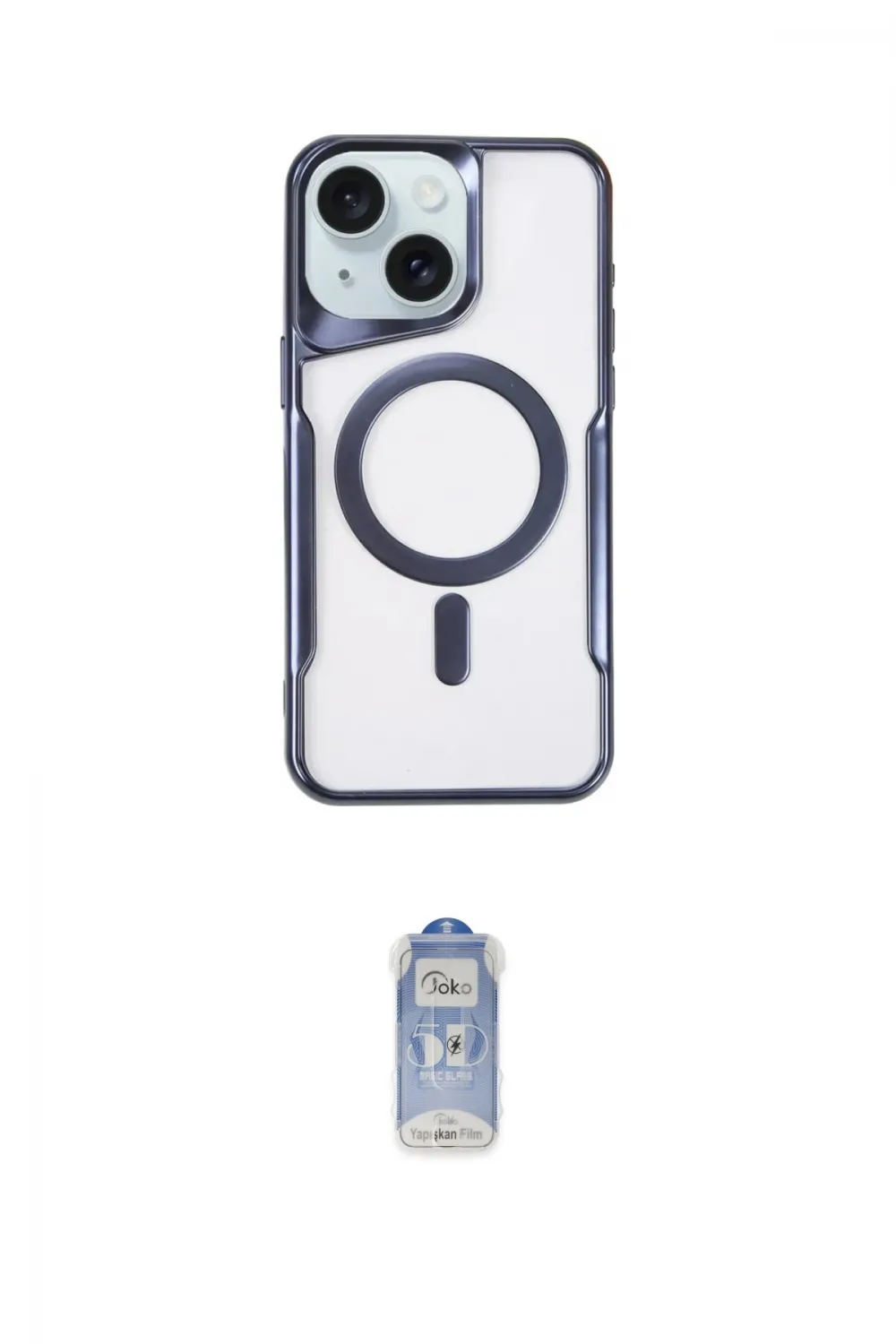 ieg™ iPhone 15 Plus Kılıf Yadigar Klasik Özel Seri - Siyah Joko Magic 5D Cam