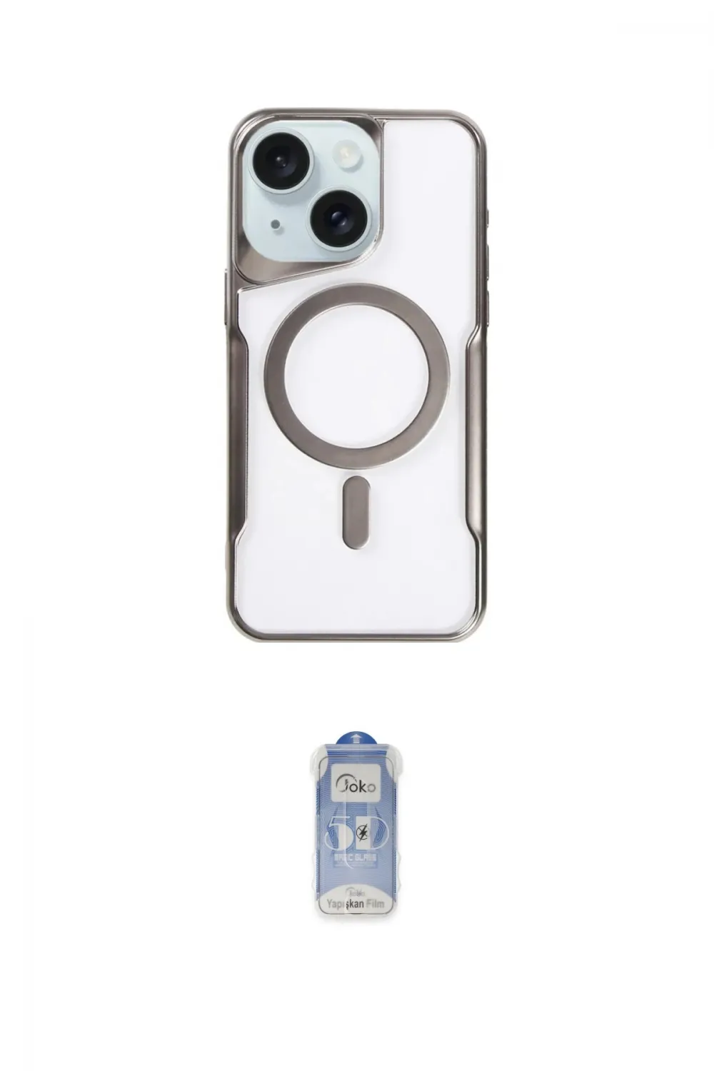 ieg™ iPhone 15 Plus Kılıf Yadigar Klasik Özel Seri - Siyah Joko Magic 5D Cam
