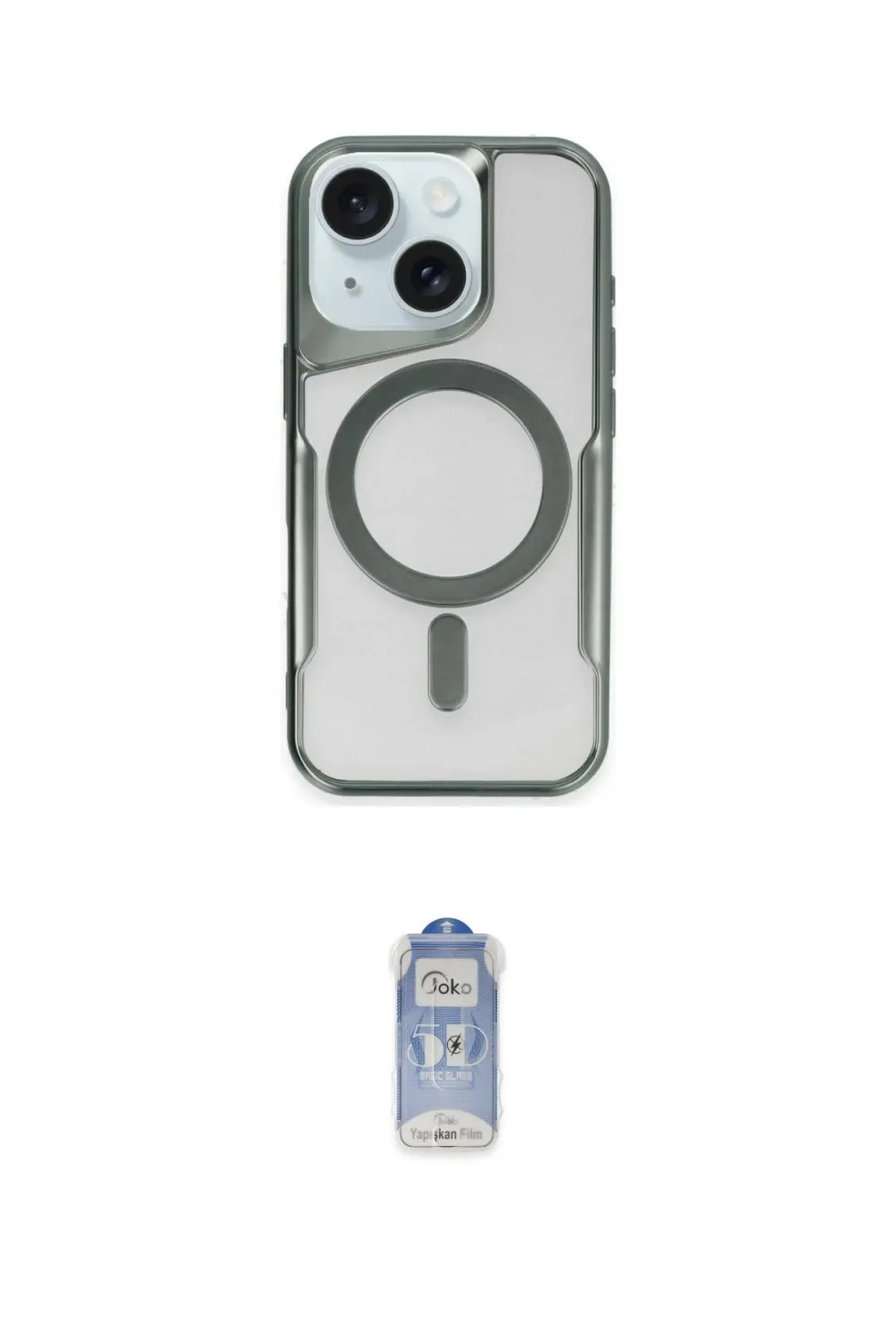 ieg™ iPhone 15 Plus Kılıf Yadigar Klasik Özel Seri - Siyah Joko Magic 5D Cam