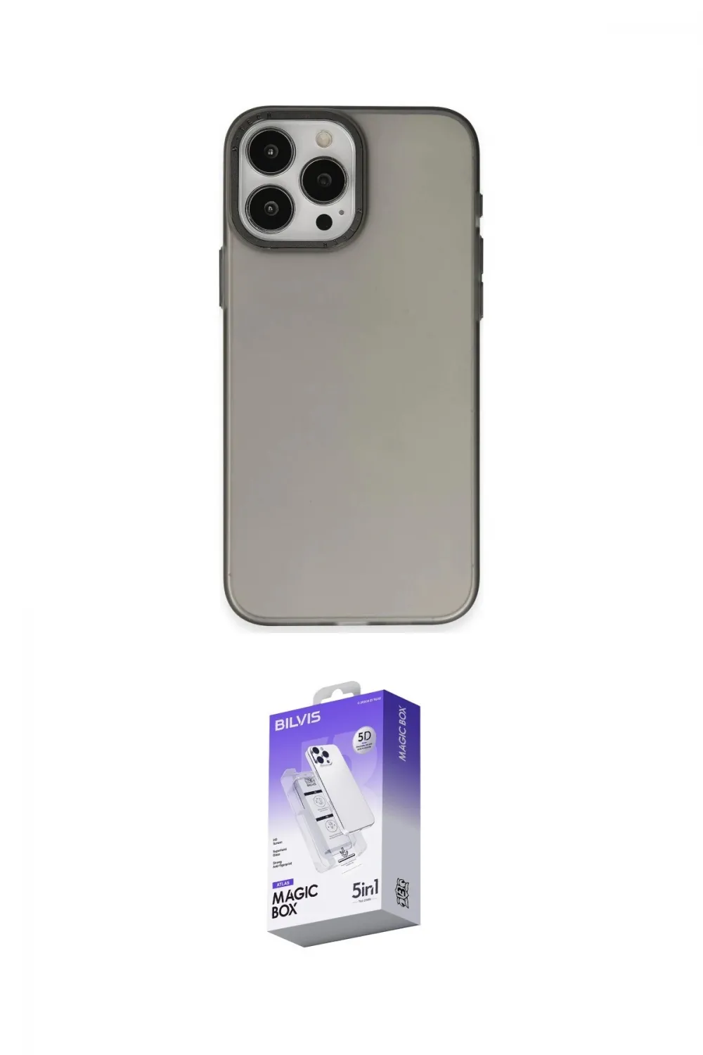 ieg™ iPhone 15 Pro Kılıf Ahenk Çizgi Prime - Siyah Bilvis 5in1 3D Magic Cam Ekran Koruyucu