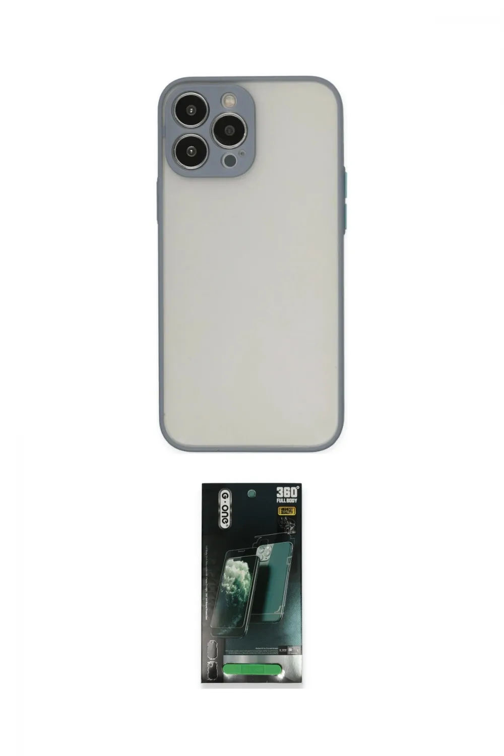 ieg™ iPhone 15 Pro Kılıf Ahenk Çizgi Serisi - Şeffaf 360 Full Body Arka Koruyucu