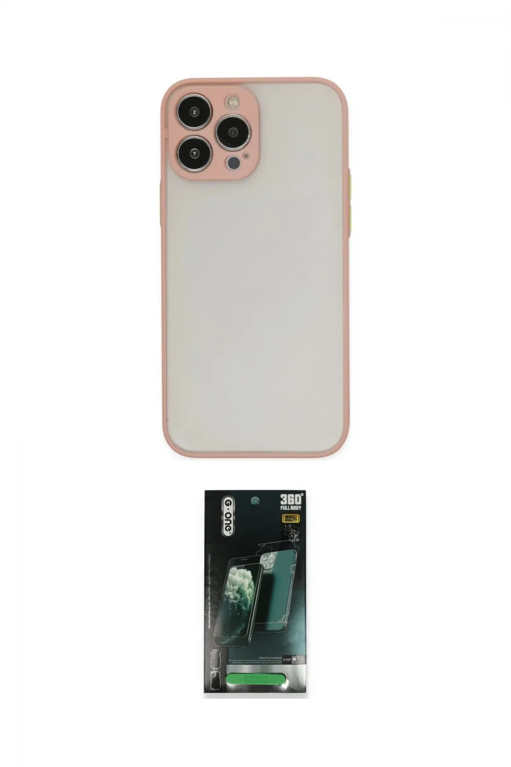 ieg™ iPhone 15 Pro Kılıf Ahenk Çizgi Serisi - Şeffaf 360 Full Body Arka Koruyucu