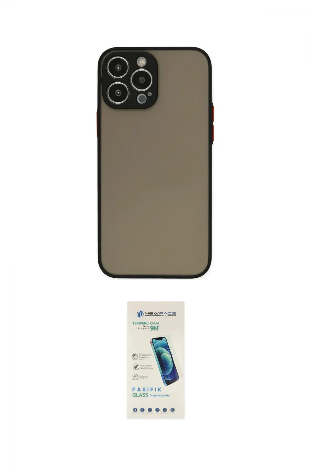 ieg™ iPhone 15 Pro Kılıf Ahenk Çizgi Serisi - Şeffaf Pasifik Cam Ekran Koruyucu