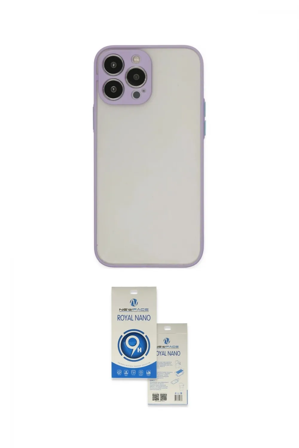 ieg™ iPhone 15 Pro Kılıf Ahenk Çizgi Serisi - Şeffaf Royal Nano Ekran Koruyucu
