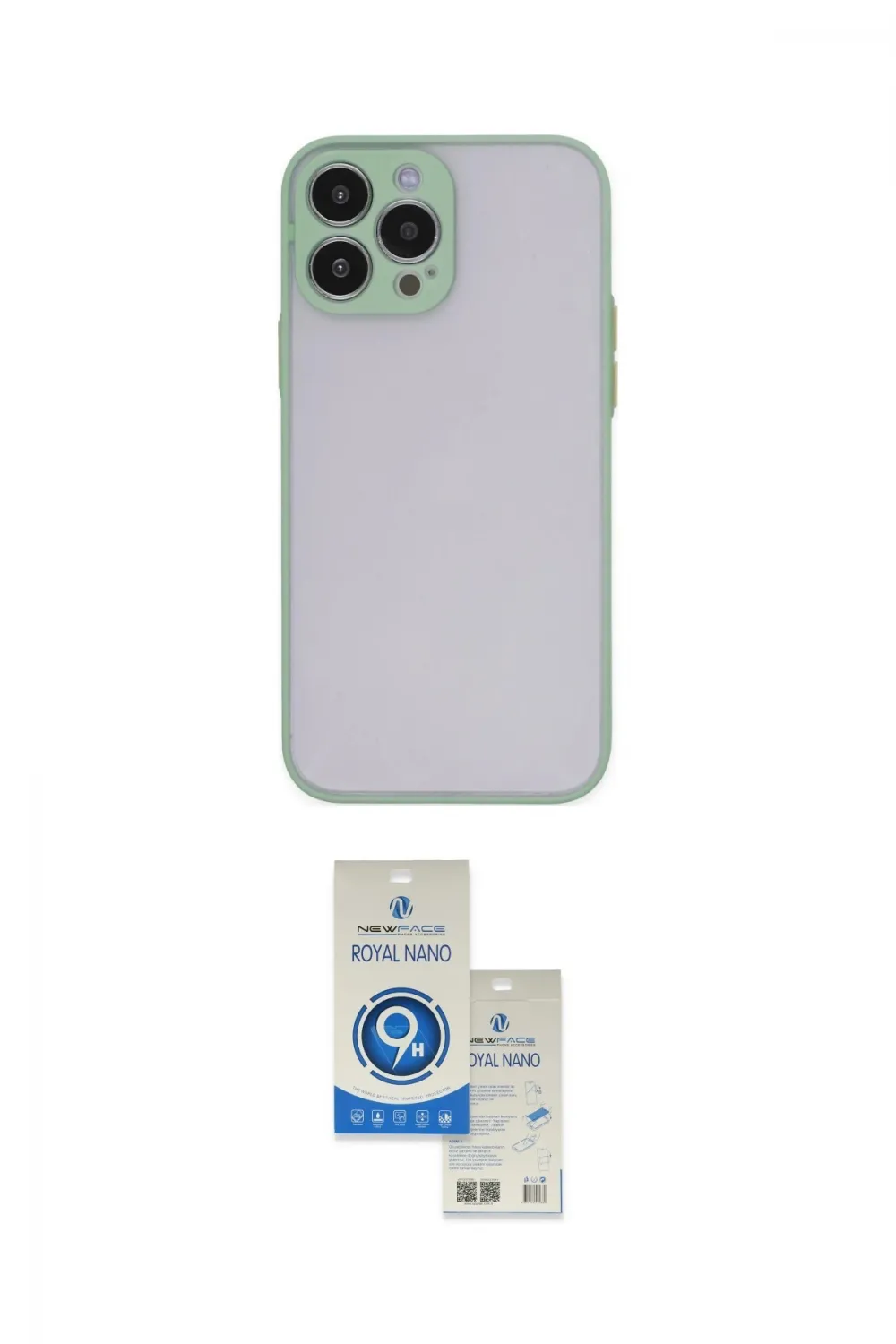 ieg™ iPhone 15 Pro Kılıf Ahenk Çizgi Serisi - Şeffaf Royal Nano Ekran Koruyucu