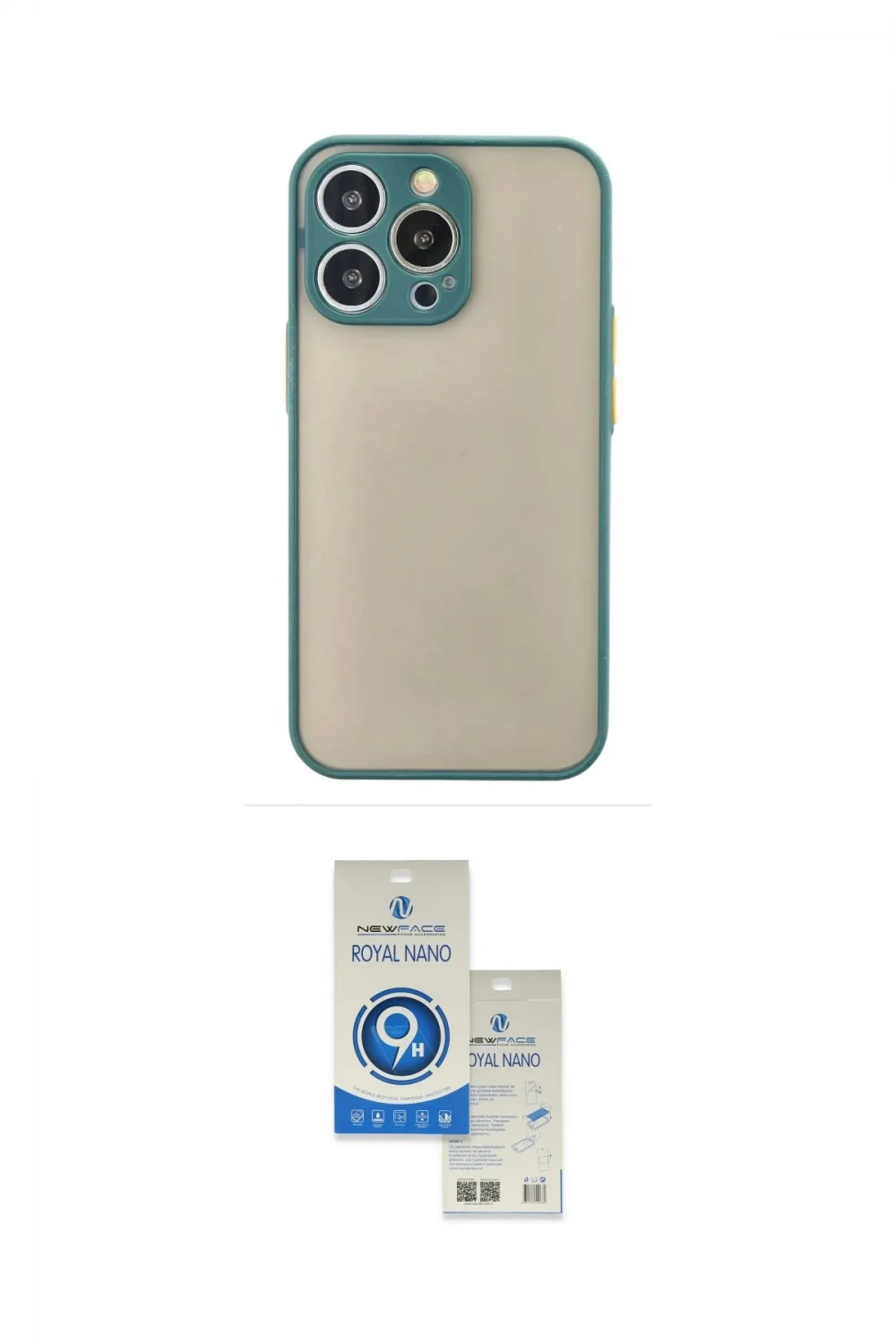 ieg™ iPhone 15 Pro Kılıf Ahenk Çizgi Serisi - Şeffaf Royal Nano Ekran Koruyucu