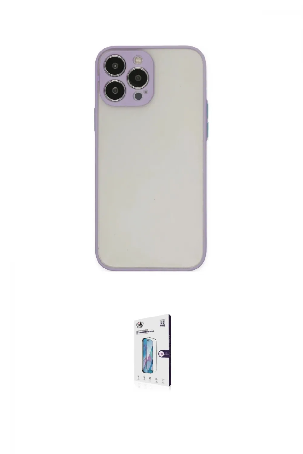 ieg™ iPhone 15 Pro Kılıf Ahenk Çizgi Serisi - Siyah Bilvis 0.18mm Plus Cam Ekran Koruyucu