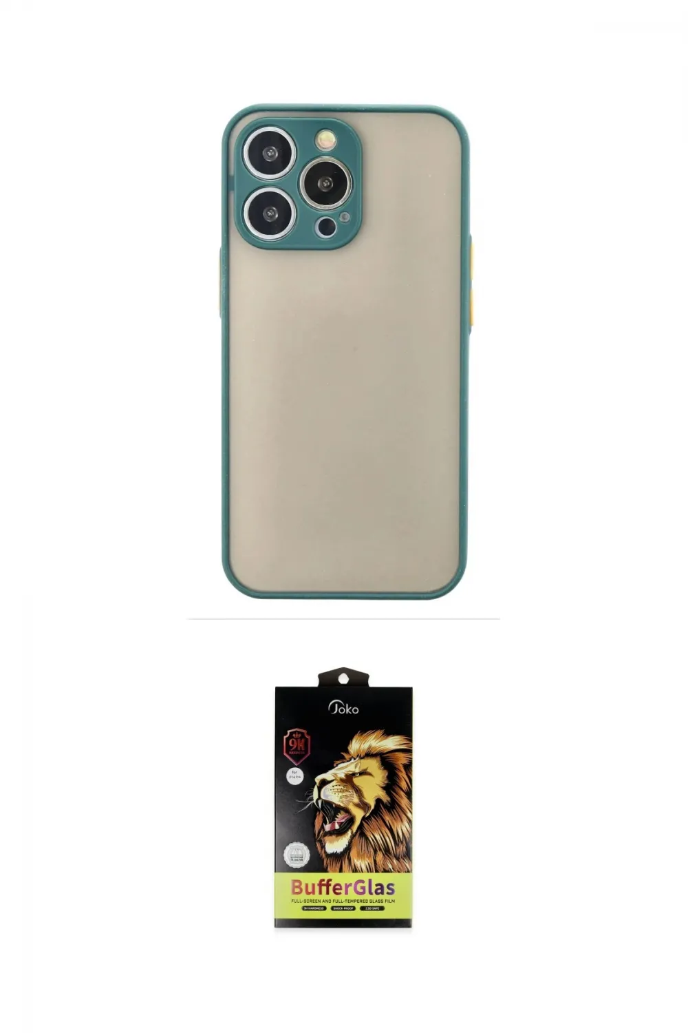 ieg™ iPhone 15 Pro Kılıf Ahenk Çizgi Serisi - Siyah Buffer Cam Ekran Koruyucu