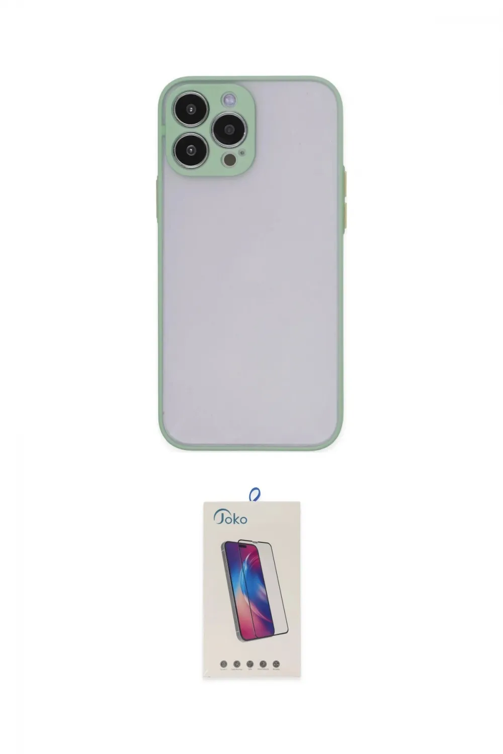ieg™ iPhone 15 Pro Kılıf Ahenk Çizgi Serisi - Siyah Joko 5D Cam