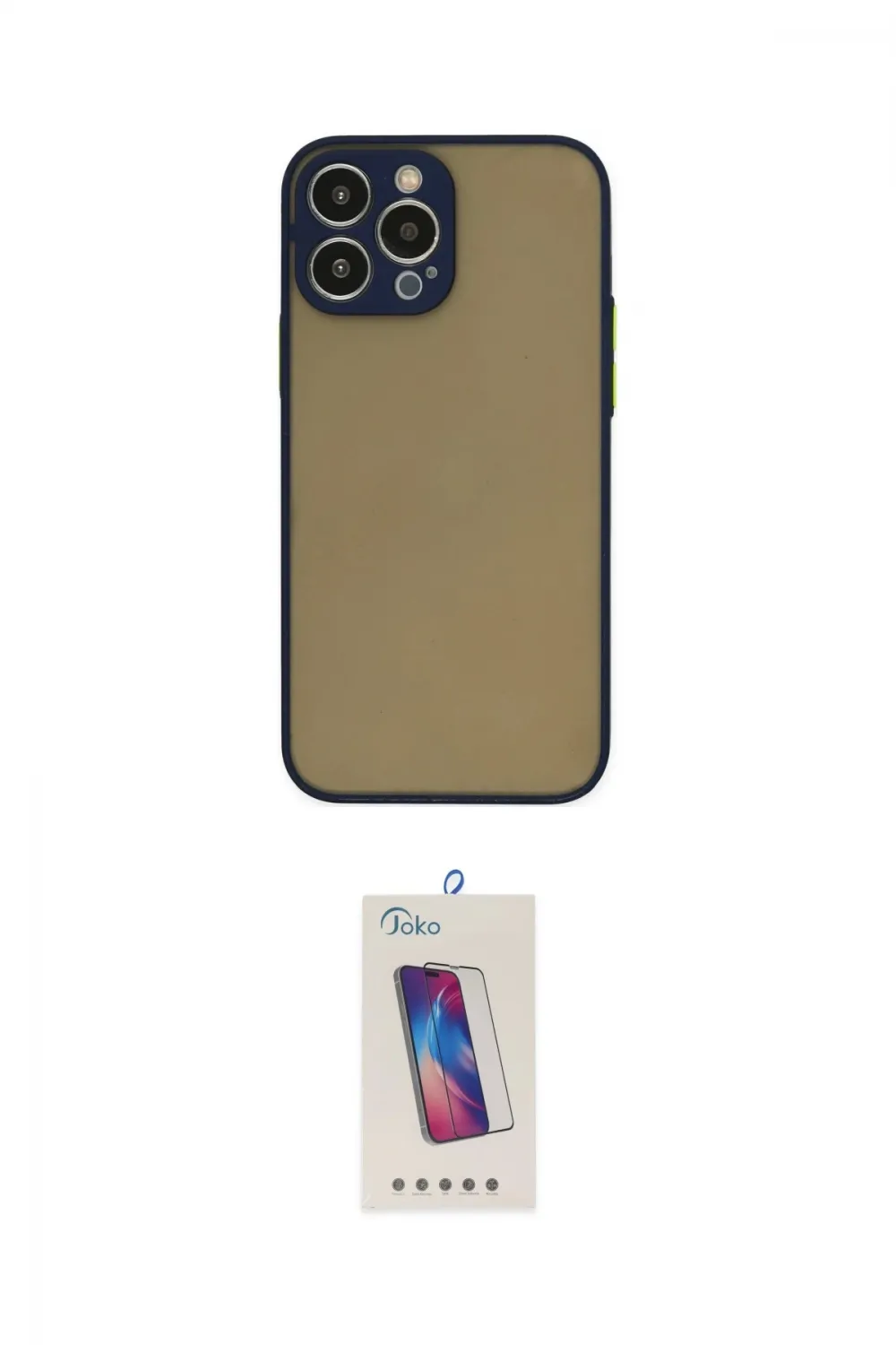 ieg™ iPhone 15 Pro Kılıf Ahenk Çizgi Serisi - Siyah Joko 5D Cam