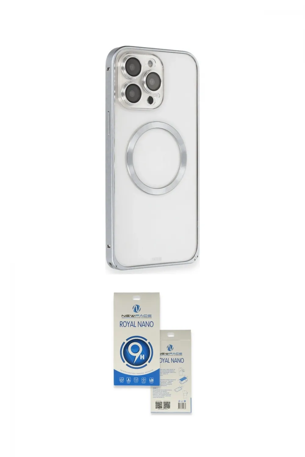 ieg™ iPhone 15 Pro Kılıf Ahenk Işık Serisi - Şeffaf Royal Nano Ekran Koruyucu