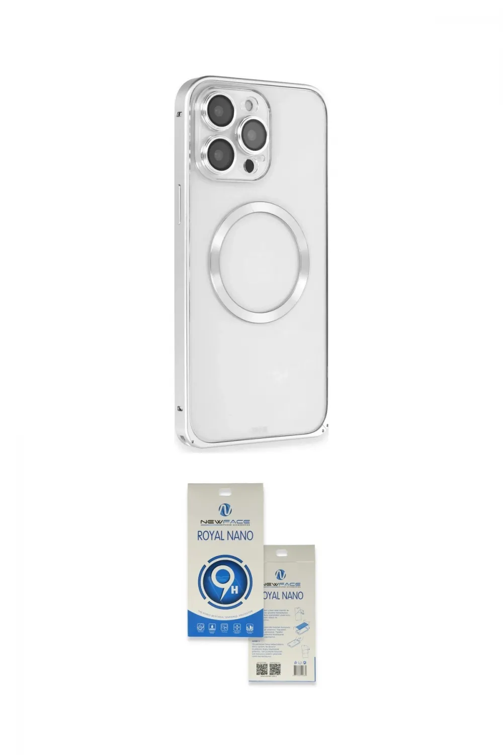 ieg™ iPhone 15 Pro Kılıf Ahenk Işık Serisi - Şeffaf Royal Nano Ekran Koruyucu