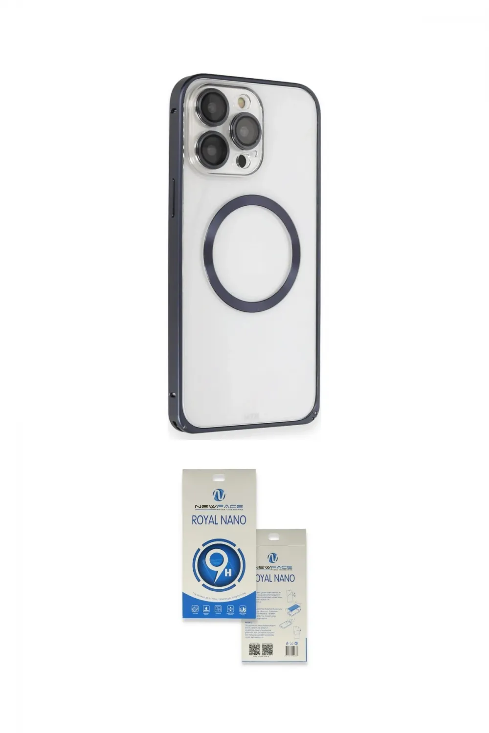 ieg™ iPhone 15 Pro Kılıf Ahenk Işık Serisi - Şeffaf Royal Nano Ekran Koruyucu