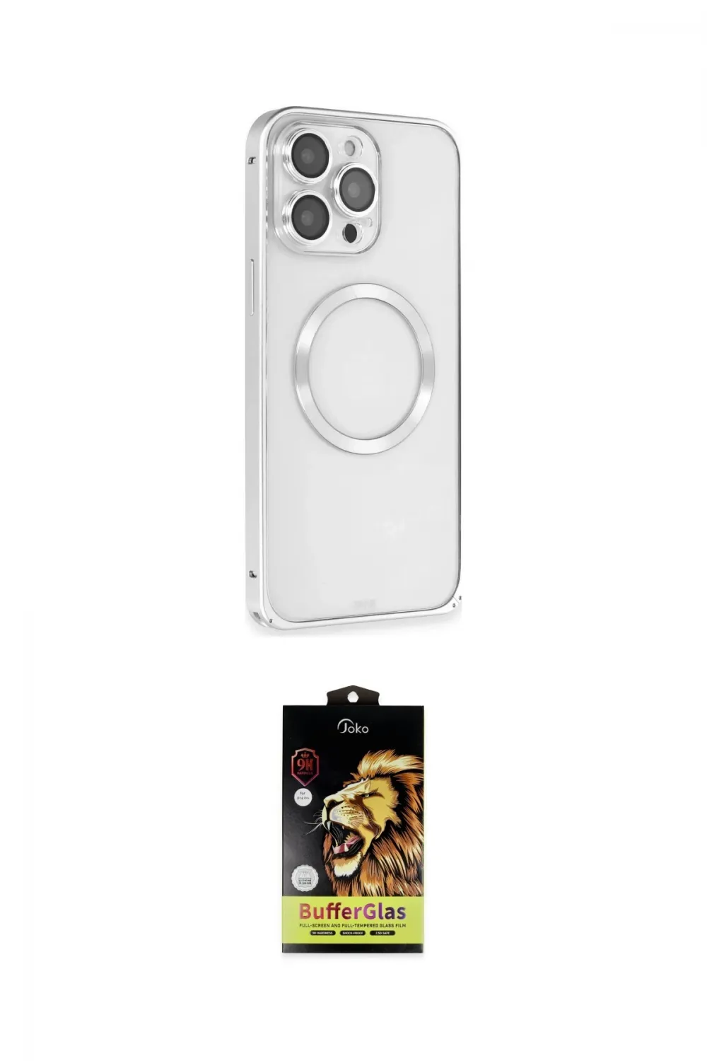 ieg™ iPhone 15 Pro Kılıf Ahenk Işık Serisi - Siyah Buffer Cam Ekran Koruyucu