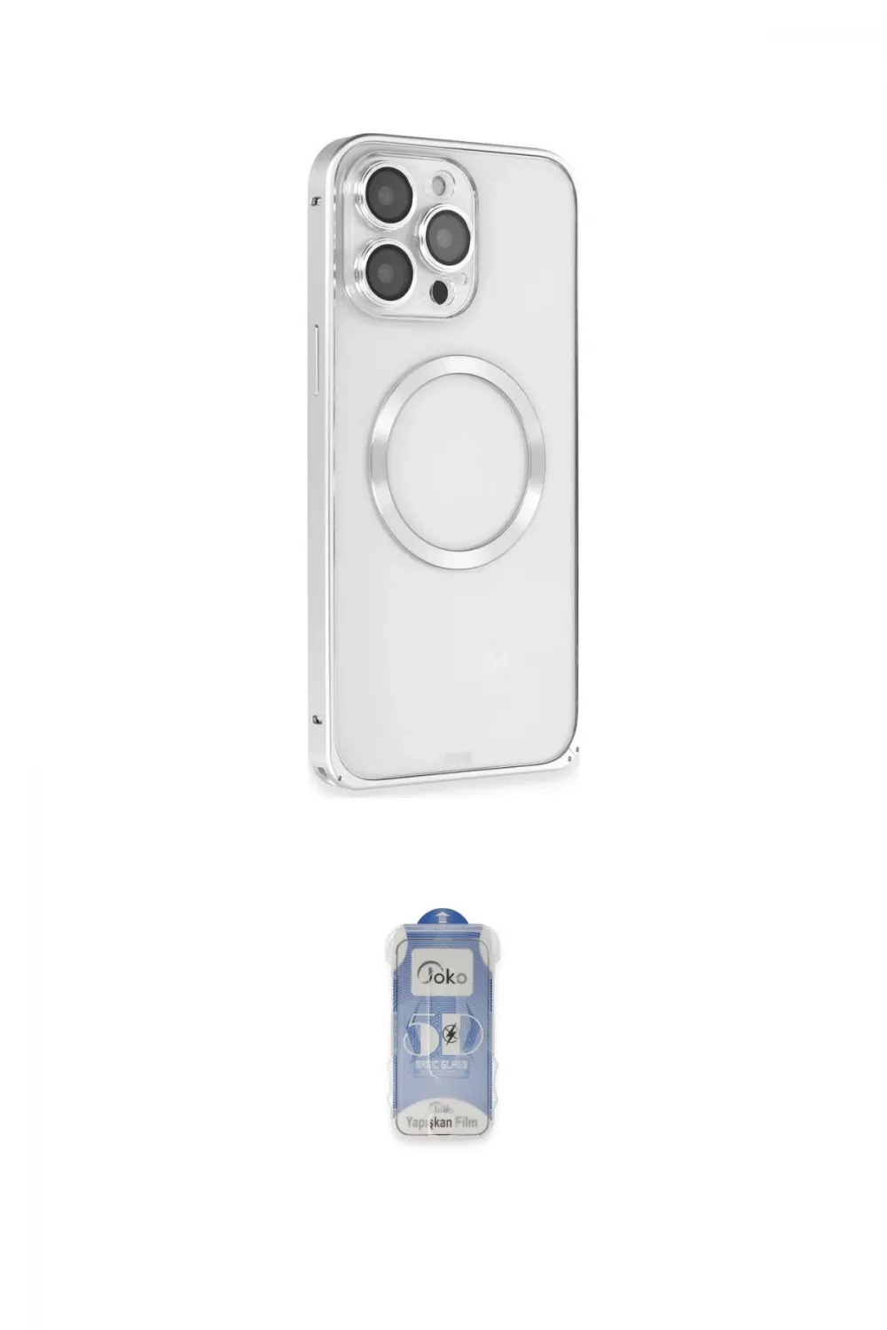 ieg™ iPhone 15 Pro Kılıf Ahenk Işık Serisi - Siyah Joko Magic 5D Cam