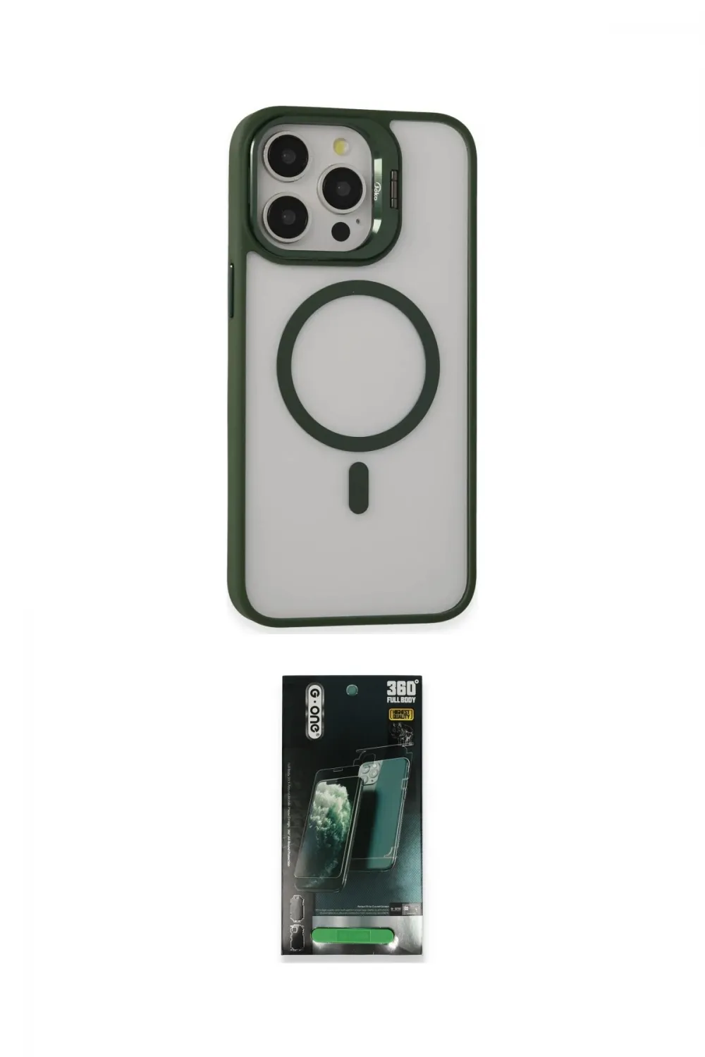 ieg™ iPhone 15 Pro Kılıf Ahenk Klasik Özel Seri - Şeffaf 360 Full Body Arka Koruyucu