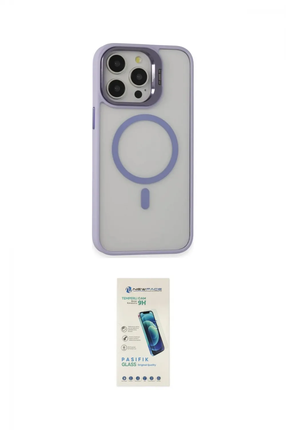 ieg™ iPhone 15 Pro Kılıf Ahenk Klasik Özel Seri - Şeffaf Pasifik Cam Ekran Koruyucu