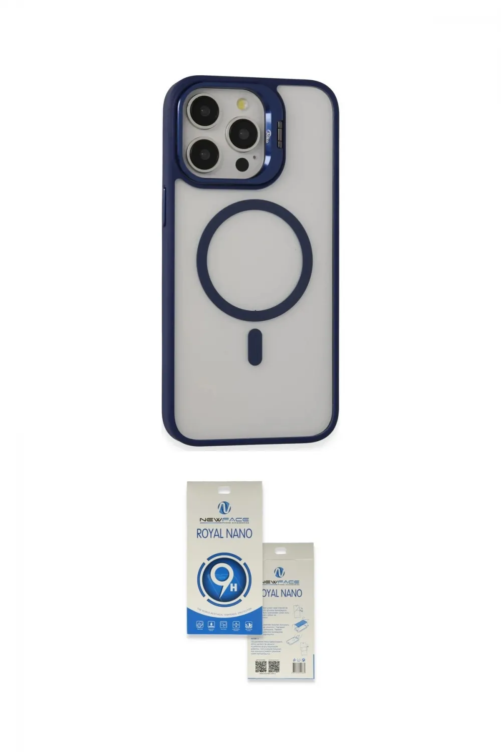 ieg™ iPhone 15 Pro Kılıf Ahenk Klasik Özel Seri - Şeffaf Royal Nano Ekran Koruyucu