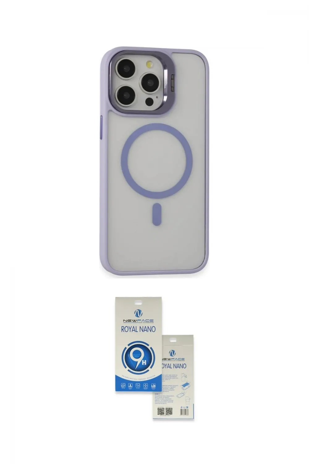 ieg™ iPhone 15 Pro Kılıf Ahenk Klasik Özel Seri - Şeffaf Royal Nano Ekran Koruyucu