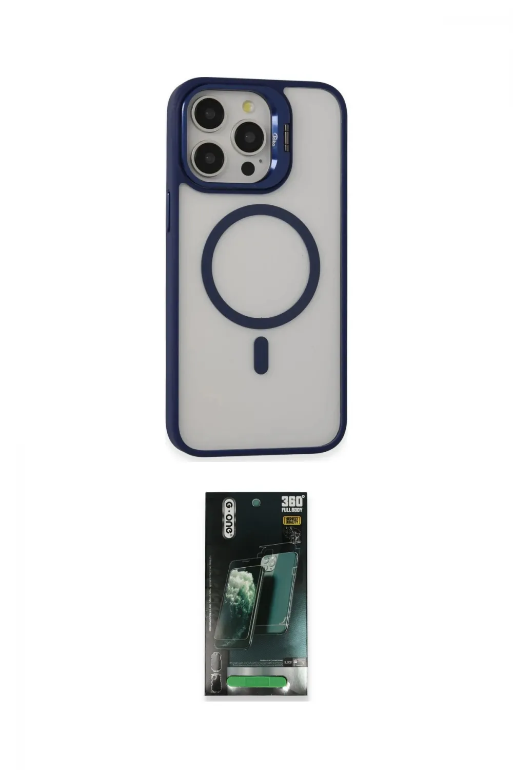 ieg™ iPhone 15 Pro Kılıf Ahenk Klasik Özel Seri - Siyah 360 Mat Full Body Arka Koruyucu