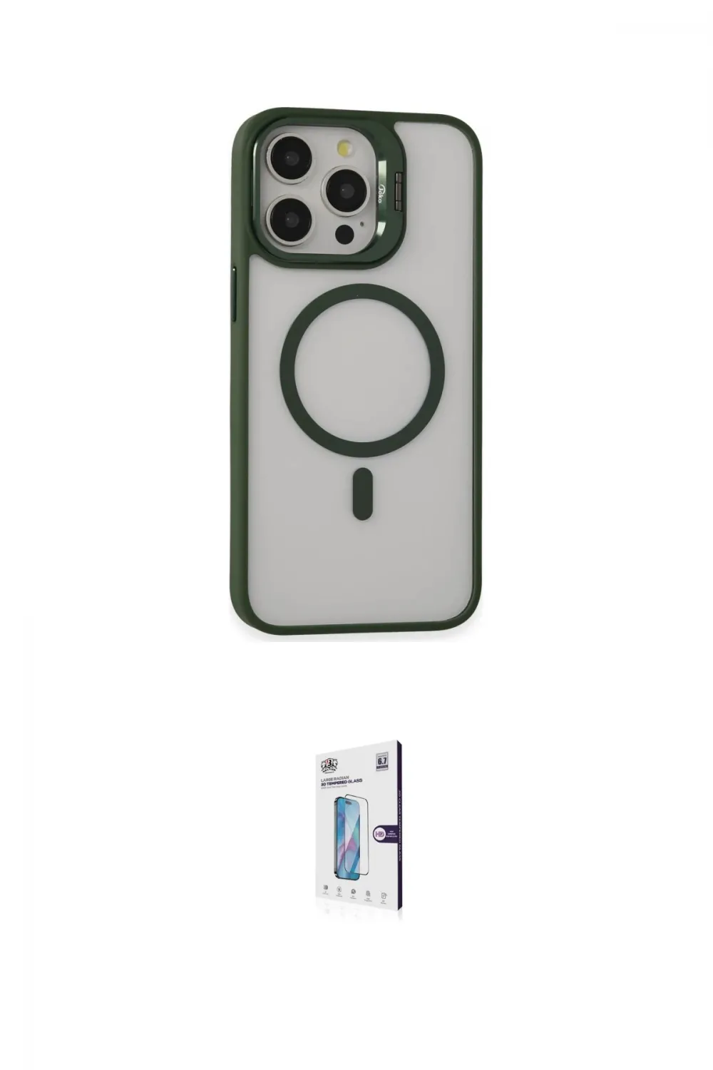 ieg™ iPhone 15 Pro Kılıf Ahenk Klasik Özel Seri - Siyah Bilvis 0.18mm Plus Cam Ekran Koruyucu