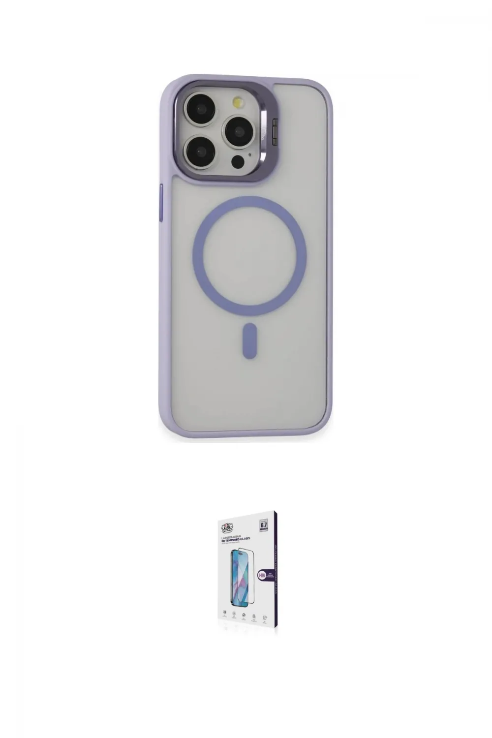 ieg™ iPhone 15 Pro Kılıf Ahenk Klasik Özel Seri - Siyah Bilvis 0.18mm Plus Cam Ekran Koruyucu