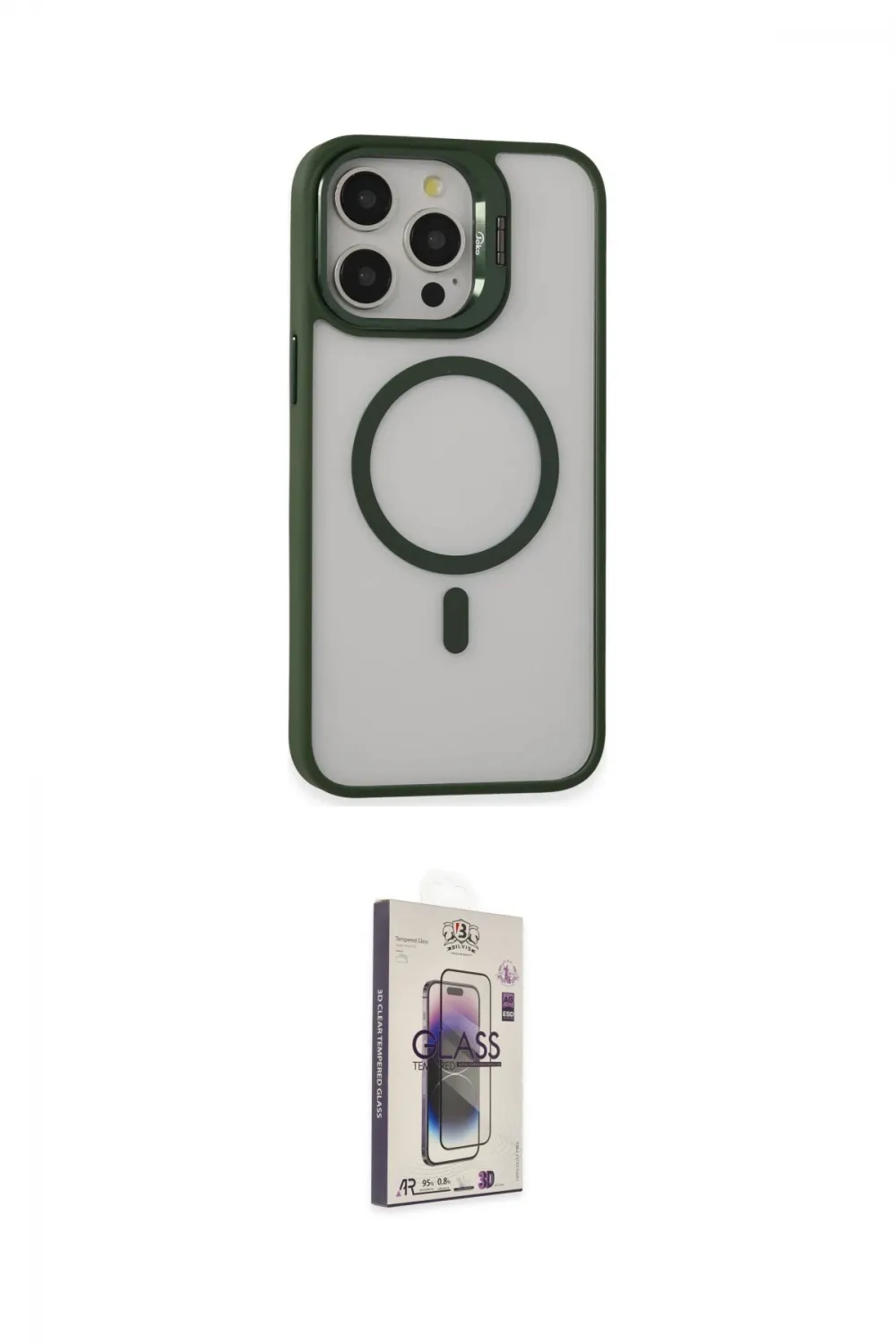 ieg™ iPhone 15 Pro Kılıf Ahenk Klasik Özel Seri - Siyah Bilvis 3D Cam Ekran Koruyucu